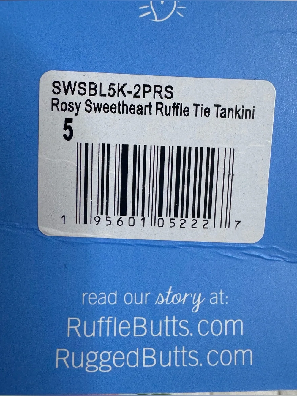 NWT RuffleButts Rosy Sweetheart Ruffle Tie Tankini Swimsuit - Size 5